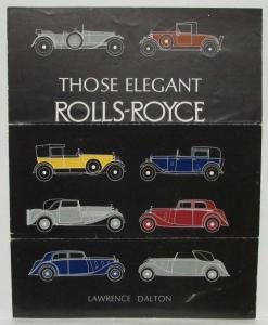 Those Elegant Rolls-Royce Sales Brochure Promoting 1978 Book by Lawrence Dalton