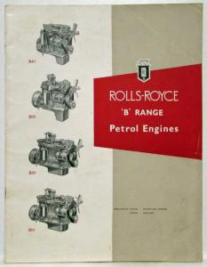 1956 Rolls-Royce B Range Petrol Engines Sales Brochure B40 B60 B80 B81