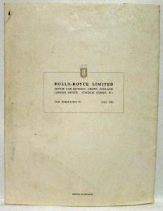 1956 Rolls-Royce B Range Petrol Engines Sales Brochure B40 B60 B80 B81
