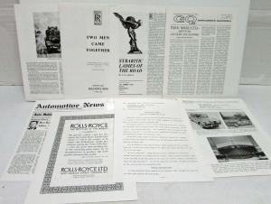 1969? Rolls-Royce Press Kit Loose Literature