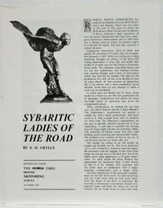 1969? Rolls-Royce Press Kit Loose Literature