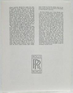 1969? Rolls-Royce Press Kit Loose Literature