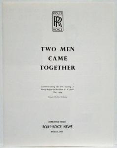 1969? Rolls-Royce Press Kit Loose Literature