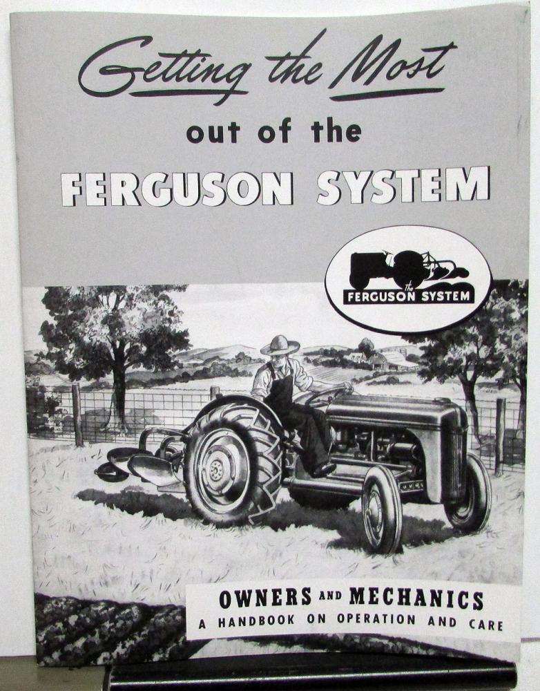 1939-1955 Ford Tractor Ferguson Hitch Implement Owners Manual 2N 9N 8N NAA