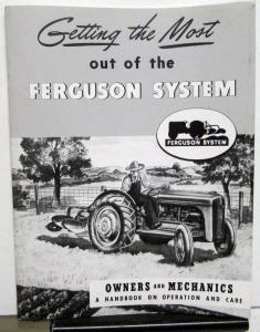 1939-1955 Ford Tractor Ferguson Hitch Implement Owners Manual 2N 9N 8N NAA