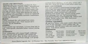 1983 Aston Martin Volante Sales Folder
