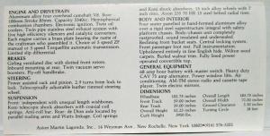 1983 Aston Martin Volante Sales Folder