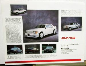 1980s AMG Mercedes Benz Sales Sheet