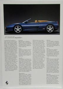 1995 Ferrari Spec Cards Press Kit - Italian & English F50 F355 F512M 455 GT