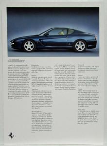 1995 Ferrari Spec Cards Press Kit - Italian & English F50 F355 F512M 455 GT