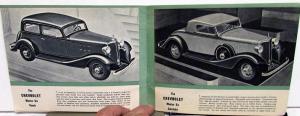 1933 Chevrolet Dealer Brochure Master Six Sedan Coupe Coach Cabriolet Roadster