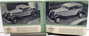 1933 Chevrolet Dealer Brochure Master Six Sedan Coupe Coach Cabriolet Roadster