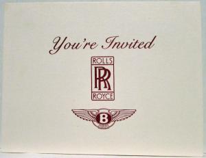 1989 Rolls Royce - Bentley Motorcars Merchandise and Event Invitation