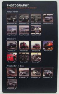 2004 Land Rover Press Kit - Range Rover - Freelander - Discovery