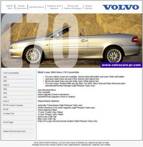 2004 Volvo Full Line Press Kit - C70 S40 S60 S60R S80 V40 V70 V70R XC70 XC90