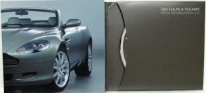2004 Aston Martin DB9 Coupe & Volante Press Kit