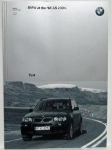 2004 BMW Full Line Press Kit - North American International Auto Show