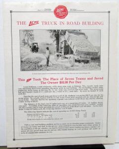 1918 1919 ACME Motor Truck Co Dealer Sales Brochure 2 3.5 5 Ton Chassis Orig