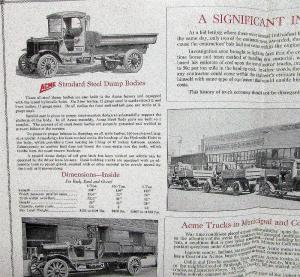 1918 1919 ACME Motor Truck Co Dealer Sales Brochure 2 3.5 5 Ton Chassis Orig