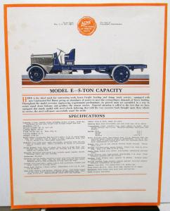 1918 ACME Trucks Dealer Sales Brochure Models A B C E 1 Thru 5 Ton Chassis Orig