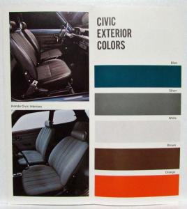 1973 Honda Civic Colors Sales Brochure