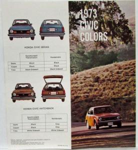 1973 Honda Civic Colors Sales Brochure