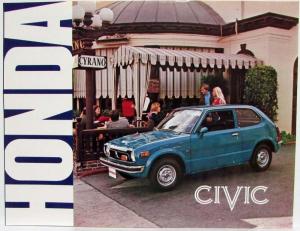 1974 Honda Civic Spec Sheet