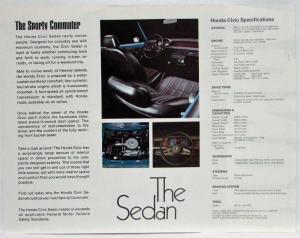 1974 Honda Civic Spec Sheet