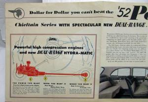1952 Canadian Pontiac Dealer Brochure Fleetleader Special DeLuxe Large Folder
