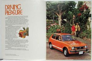 1974 Honda Civic Gas Mileage Champion & Road Test Car of the Year Sales Brochure