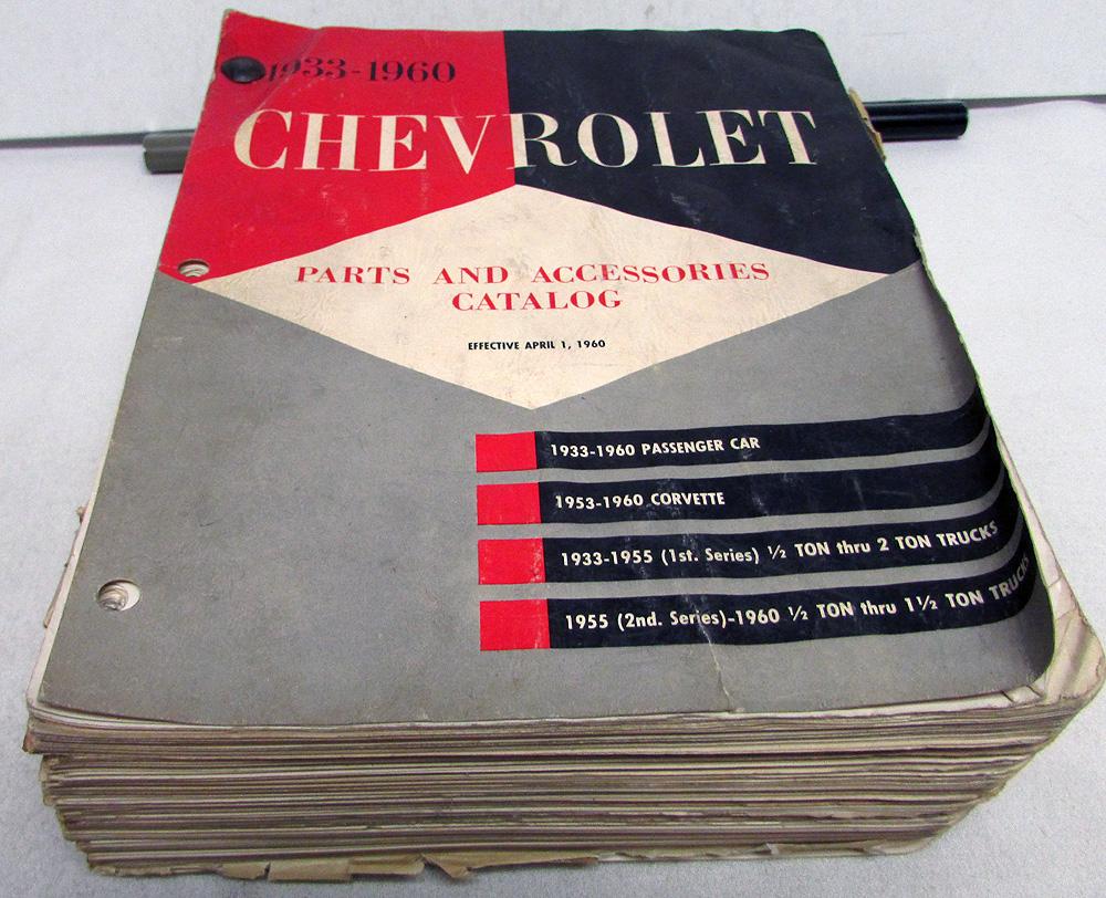 1933 to 1960 Chevrolet Parts Catalog Book Car Corvette Truck Dealer 1940 1953 55