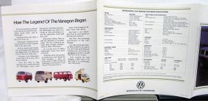 1983 Volkswagen VW Vanagon Dealer Sale Brochure Van Station Wagon Features Specs