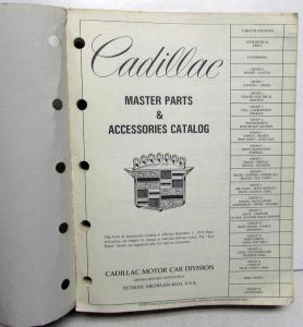 1963 to 1973 Cadillac Master Parts & Accessories Catalog Book Manual 1968 1970
