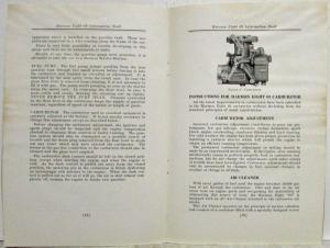 1930 Marmon Eight 69 Information Book Owners Manual