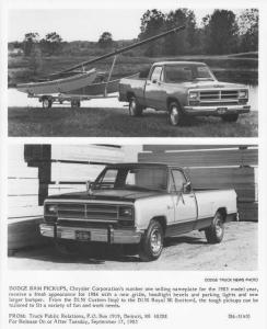 1986 Dodge Ram Pickup Truck Press Photo 0097