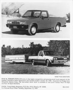 1986 Dodge Ram 50 Compact Pickup Truck Press Photo 0103