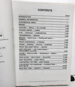 1964-1975 Cadillac Dealer Chassis & Body Parts Catalog Book Text Only