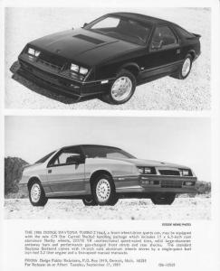1986 Dodge Daytona Turbo Z Press Photo 0110