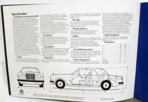 1980 Rolls Royce Dealer Sales Brochure UK Market Corniche Luxury Models