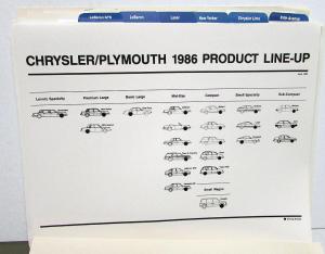 1986 Chrysler Plymouth Press Kit - New Yorker Gran Fury LeBaron Laser Conquest