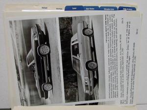 1986 Chrysler Plymouth Press Kit - New Yorker Gran Fury LeBaron Laser Conquest