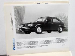 1986 Chrysler Plymouth Press Kit - New Yorker Gran Fury LeBaron Laser Conquest