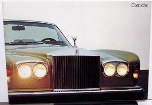1978 Rolls Royce Corniche Dealer Prestige Sales Brochure Features Specs