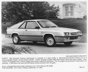 1986 Plymouth Turismo Press Photo 0044