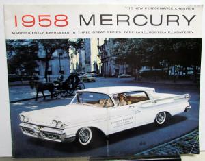 1958 Mercury Park Lane Montclair Monterey Dealer Sale Brochure Oversized Reprint