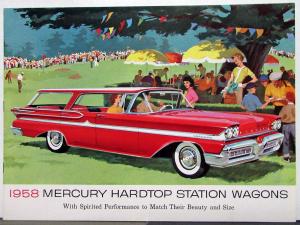 1958 Mercury Colony Park Commuter Voyager Station Wagons XL Sales Brochure REV