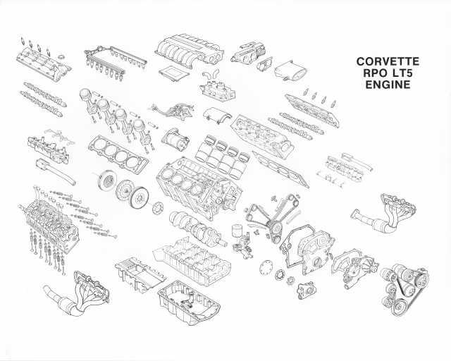 1989 Chevrolet Corvette LT5 Engine Disassembled Illustrative Press Photo 0322