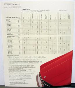 1987 Mercedes-Benz Dealer Sales Brochure Color & Upholstery Options Paint Chips