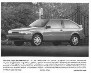 1988 Chevrolet Spectrum Turbo Hatchback Coupe Press Photo 0336