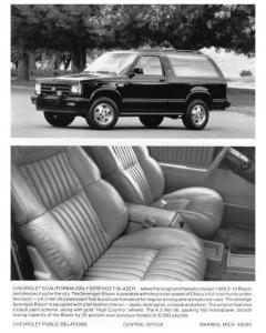 1988 Chevrolet Serengeti Blazer Press Photo 0338